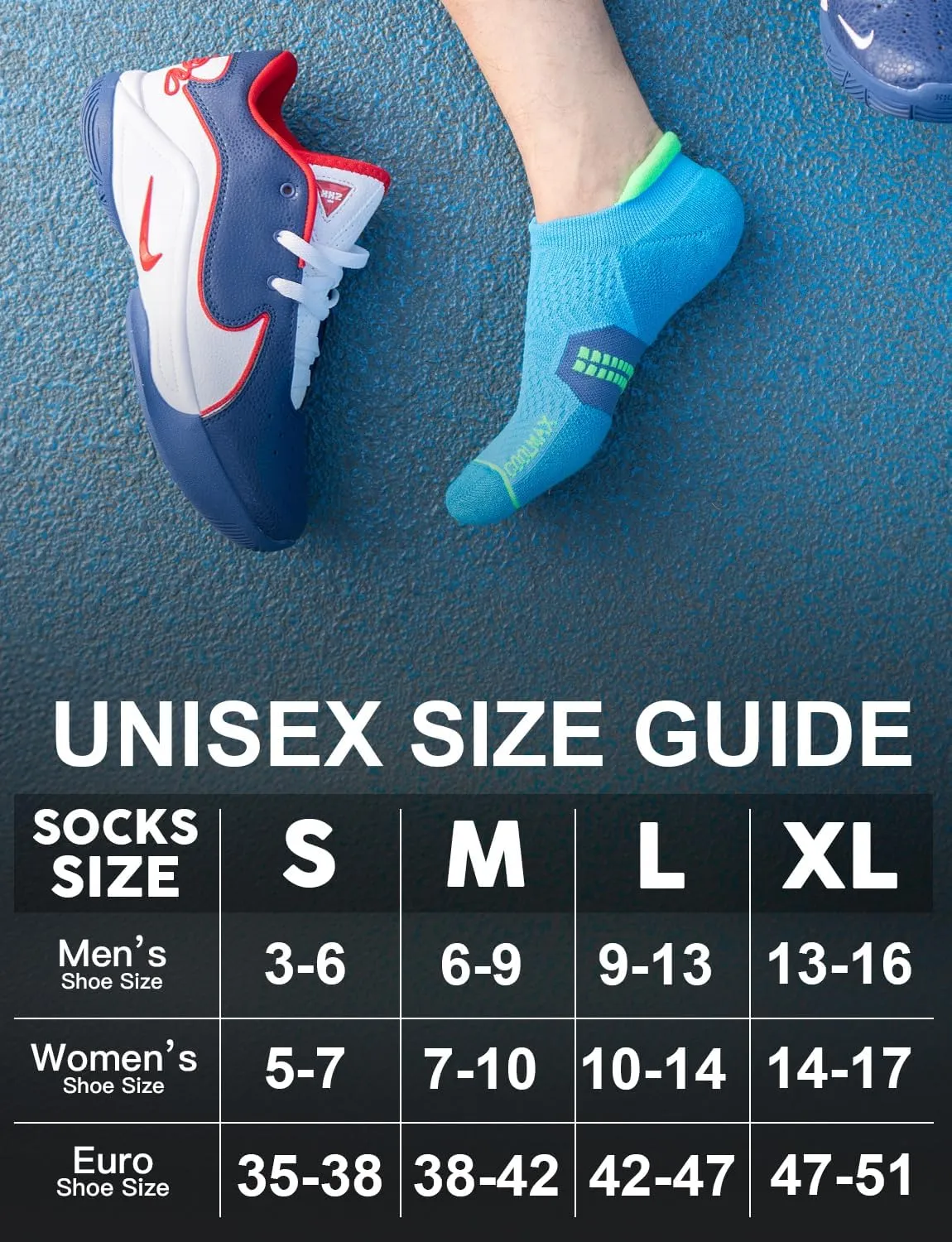 Bamboo Viscose Compression Running No Show Socks, Coolmax Moisture Wicking Cushioned Anti-Blister Athletic Ankle