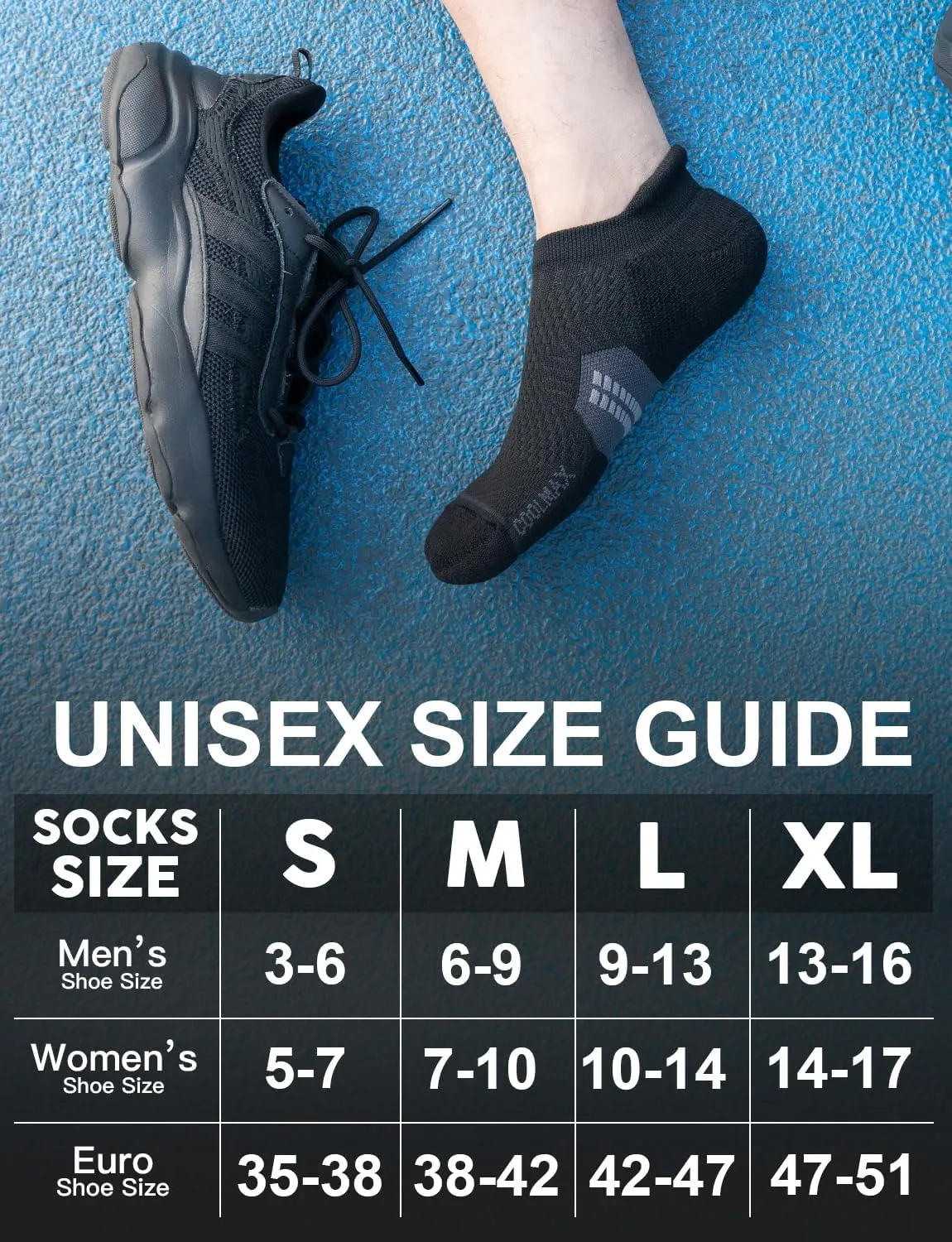 Bamboo Viscose Compression Running No Show Socks, Coolmax Moisture Wicking Cushioned Anti-Blister Athletic Ankle