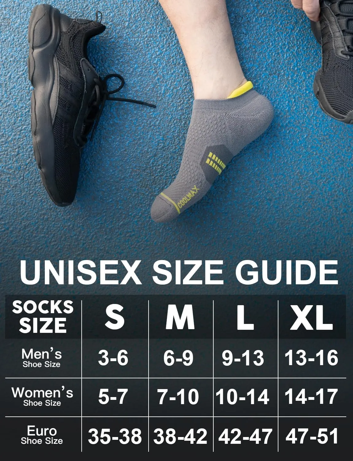 Bamboo Viscose Compression Running No Show Socks, Coolmax Moisture Wicking Cushioned Anti-Blister Athletic Ankle