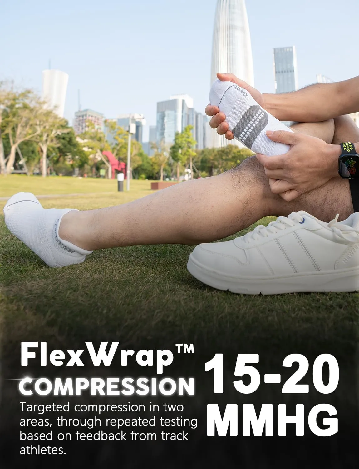 Bamboo Viscose Compression Running No Show Socks Men Coolmax Moisture Wicking Cushioned Anti-Blister Athletic Ankle