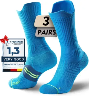 Bamboo Viscose Coolmax Crew Compression Running Socks Athletic Hiking Workout Moisture Wicking Anti-Blister