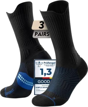 Bamboo Viscose Coolmax Crew Compression Running Socks Athletic Hiking Workout Moisture Wicking Anti-Blister