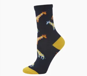 Bamboozld Kids Sock Spotted Giraffe (Black) Size 6-8