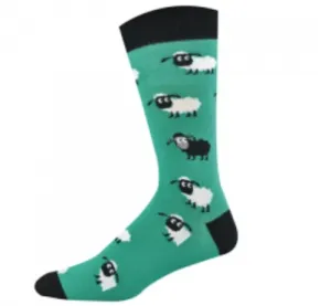 Bamboozld Mens Sock Sheep (Green) Size 7-11