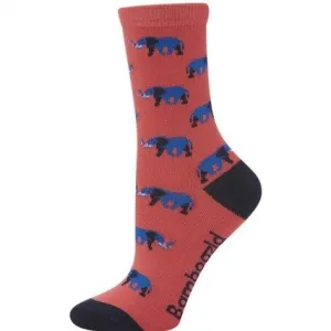 Bamboozld  Sock -  Womens Blue Elephant Size 2 - 8