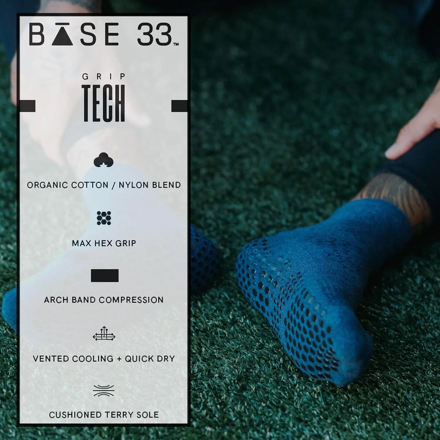 Base 33 Low Rise Grip Socks for Pilates, Barre, Martial Arts, Non-Slip Yoga Socks for Women and Men