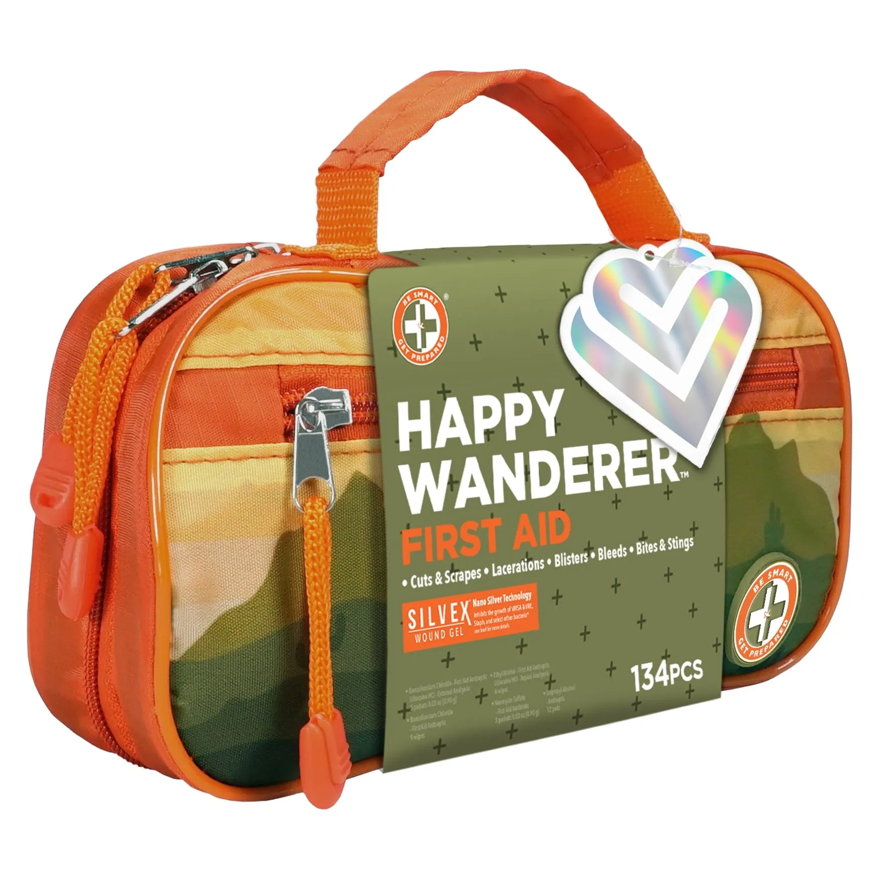Be Smart Get Prepared Outdoor First Aid - Happy Wanderer, 134 Pcs