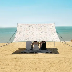 Beach Shade Tent with UPF50  UV Protection,Various Wine Drinks Cups Lightweight Camping Sun Shelter for Outdoor,Camping Trips, Fishing, Backyard,Picnics,Easy Set Up and Carry 9x10.5 FT