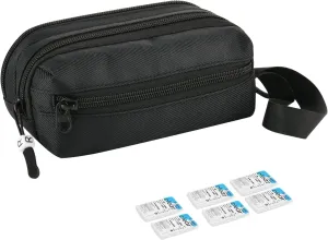 Beautyflier Disposable Daily Contact Lens Case Organizer, Travel Compact Multi-Pockets Storage Bag with Zipper Labeled R & L, Storage up to 60 Lenses