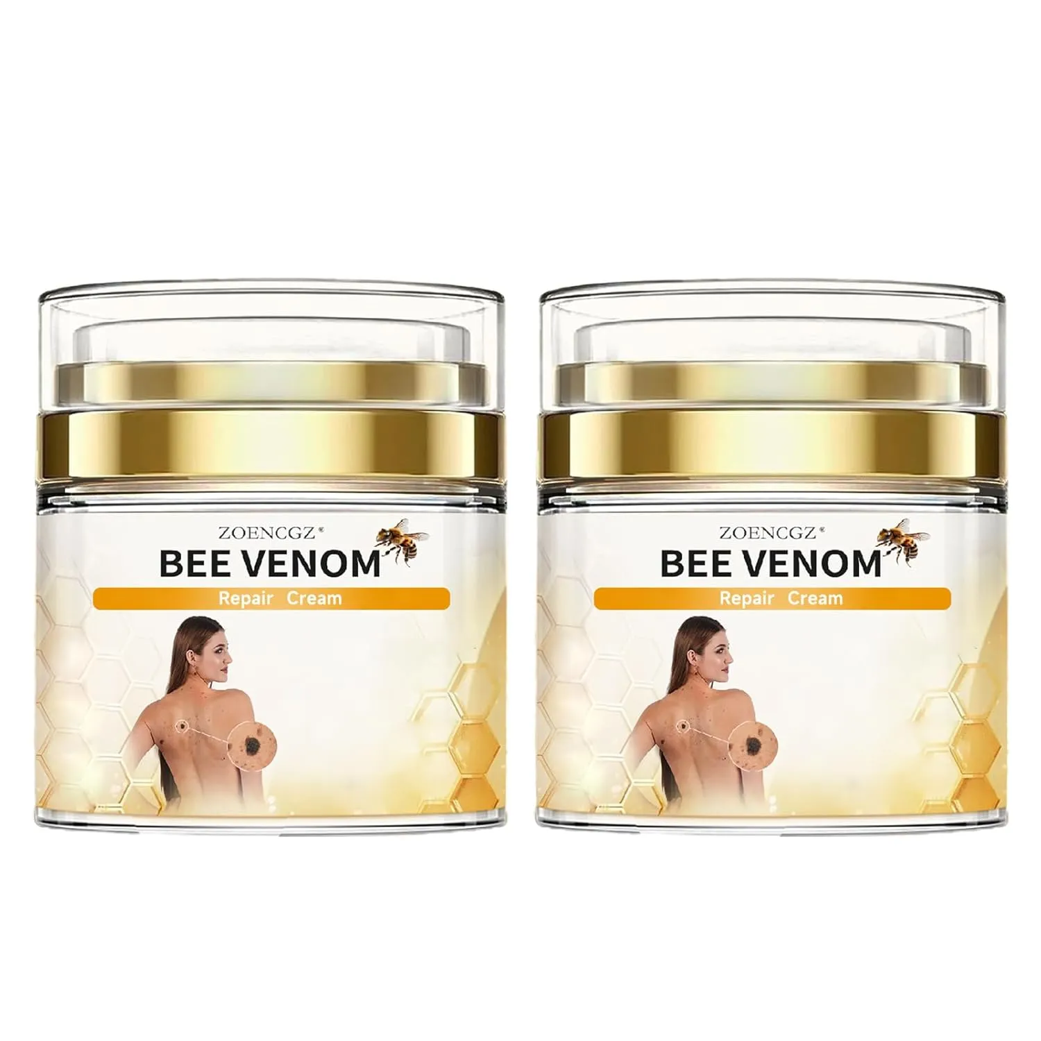 Bee Venom Repair Cream,Professional Bee Venom Cream,Removespots for Women Cream,Hydrating & Moisturizing for All Skin Types and Body Areas(2Bottle)