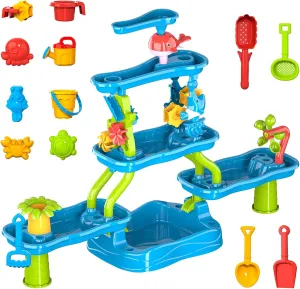 Bennol Kids Water Table for Toddlers 3-5, 6-in-1 Water Sand Table Outdoor Toys for Kids Toddlers Boys Girls, Water Sand Activity Tables Summer Outdoor Toys for Outside Backyard for Toddlers Age 3-5