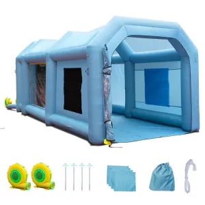BENTISM Inflatable Paint Booth 26x15x11ft Inflatable Spray Booth Car Paint Tent with 750W 950W Filter System Blower