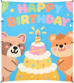 Birthday s Cartoon Colorful Beach Tent & Canopy UPF50  Lightweight Large Sun Shelter with Sandbags, Sand Shovel, Poles for Backyard and Camping