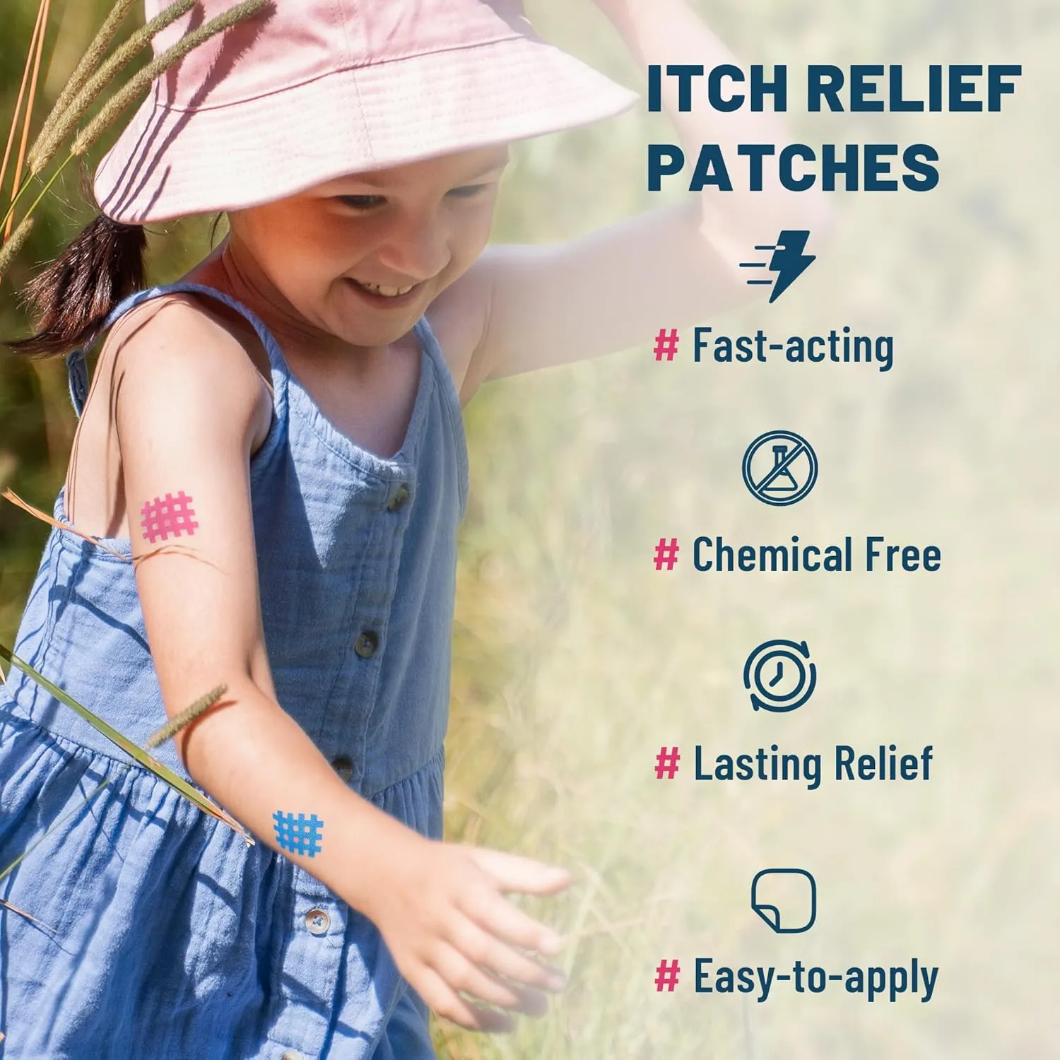 Bite Itch Relief Patches 54 pcs for Kids & Adults, Reduces Itch & Swell, Natural Anti Itch Patches Kid-Friendly for Travel, Hiking, Summer Camp Essentials
