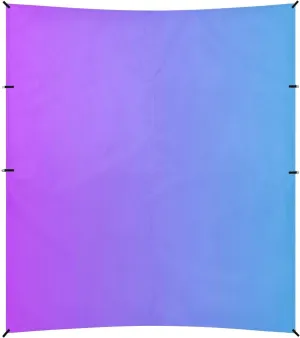 Blue Purple Gradient Foldable Beach Tent UPF50  Easy Setup Shade Sun Shelter with Sand Shovel for Camping, Picnics, Backyard