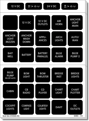 Blue Sea Systems 4217 WeatherDeck Water Resistant Panel Labels