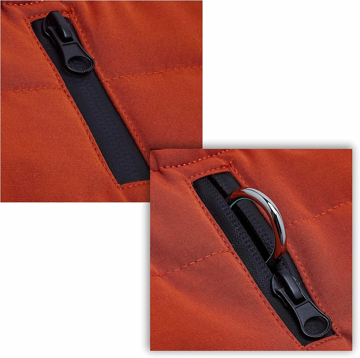 Blueberry Pet Dog Winter Coat - Cozy Quilted Rusty Orange Puffer Jacket, Windproof & Waterproof, Warm Dog Jacket for Small Dogs - 13 3/4" Back Length, Medium Dog Coat, Stylish Winter Gear