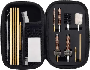 BOOSTEADY 7.62MM Cleaning Kit Pro .223/5.56 Rifle Gun Cleaning Kit with Bore Chamber Brushes Metal Pick Kit Brass Cleaning Rod in Zippered Organizer Compact Combo Case