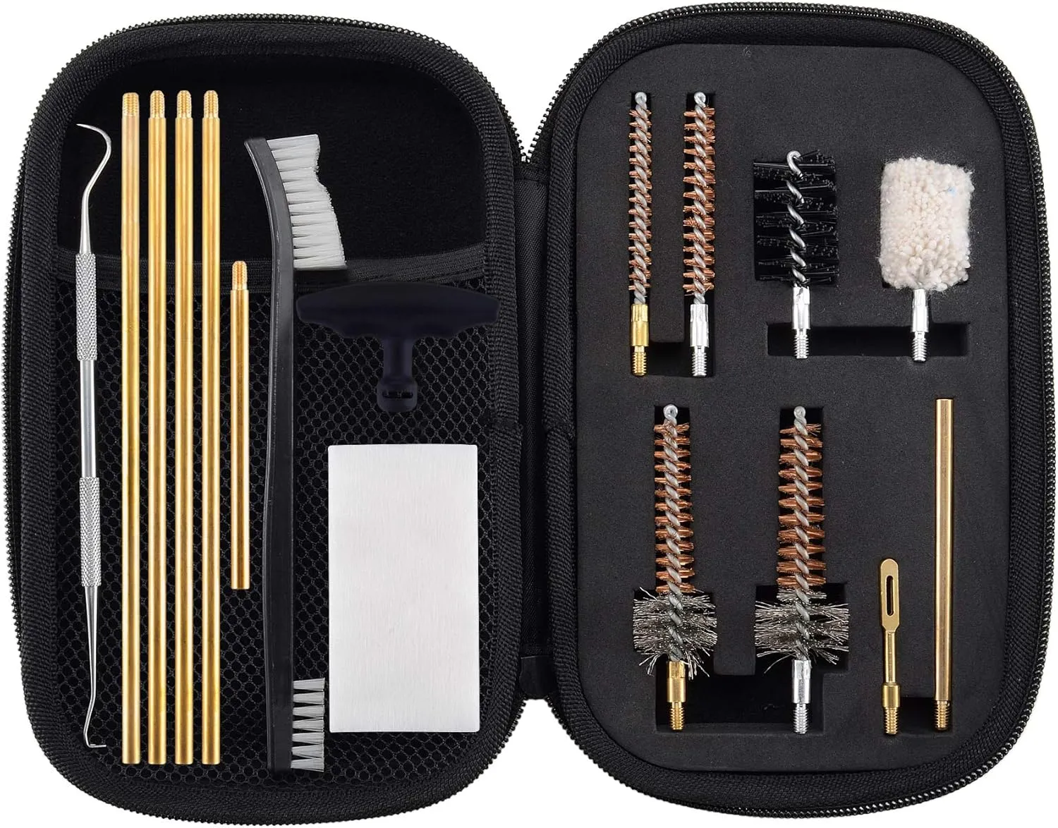 BOOSTEADY 7.62MM Cleaning Kit Pro .223/5.56 Rifle Gun Cleaning Kit with Bore Chamber Brushes Metal Pick Kit Brass Cleaning Rod in Zippered Organizer Compact Combo Case