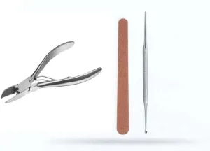 Box 20 Sterile Single Use Podiatry Assistants Emery Pack 1 x Nail Cutter Nipper Curved Roller Spring 14cm, 1 x Podiatry Emery Board, 1 x Black Nail File Extra Fine Individually Packed Disposable