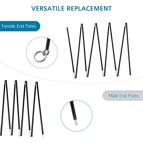 BRILLIANCE4U Tent Poles 12ft 8.5mm, Fits Female and Male Ends Tent, 7001 T6 Heated Aluminum Tent Pole Repair Kit, Lightweight Tent Poles Replacement, Outer Diameter 0.33”1 Pole Pack