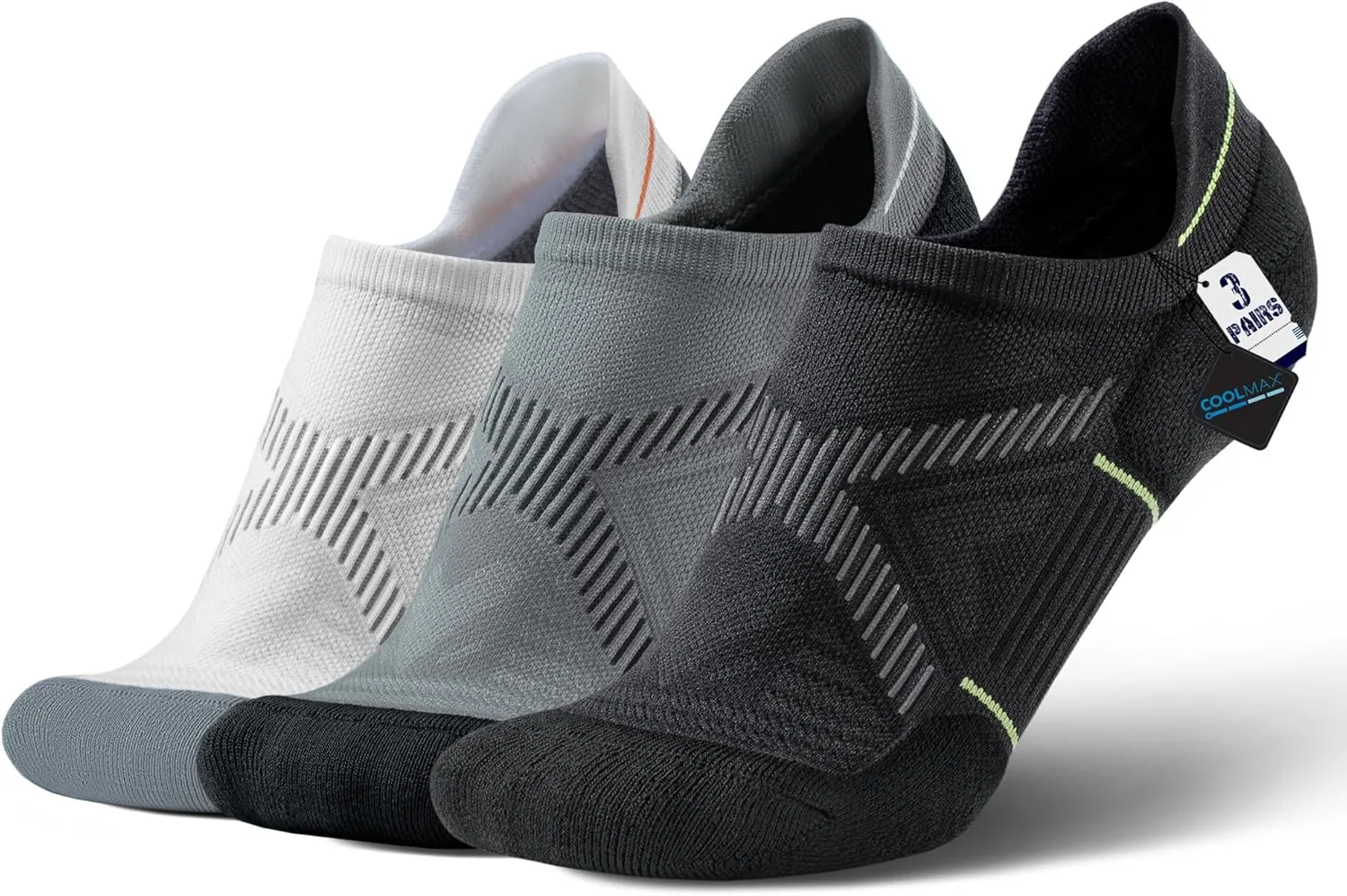 BRISIRA Bamboo Viscose Compression No Show Socks Men Athletic Running Extra Cushion Moisture Wicking No Blister Sport Low Cut
