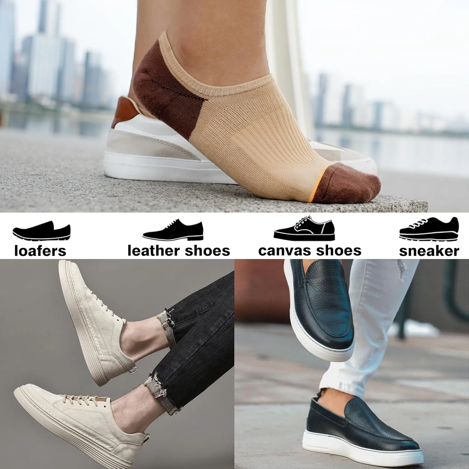 BRISIRA Bamboo Viscose Compression No Show Socks Men Athletic Running Extra Cushion Moisture Wicking No Blister Sport Low Cut