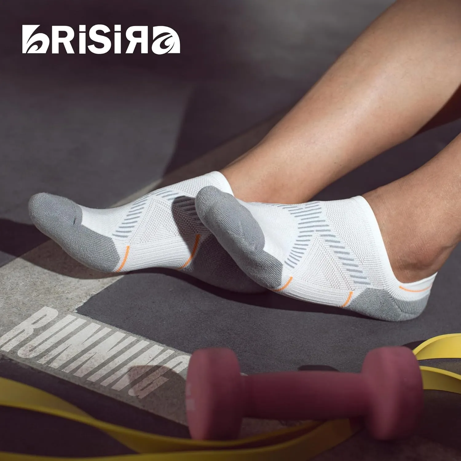 BRISIRA Bamboo Viscose Compression No Show Socks Men Athletic Running Extra Cushion Moisture Wicking No Blister Sport Low Cut