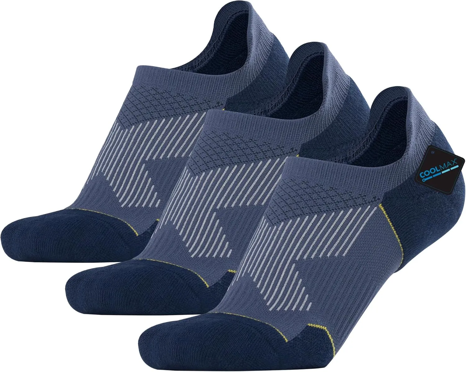 BRISIRA Bamboo Viscose Coolmax Mens No Show Socks Cushioned Moisture Wicking Anti Blister Athletic Low Cut Socks