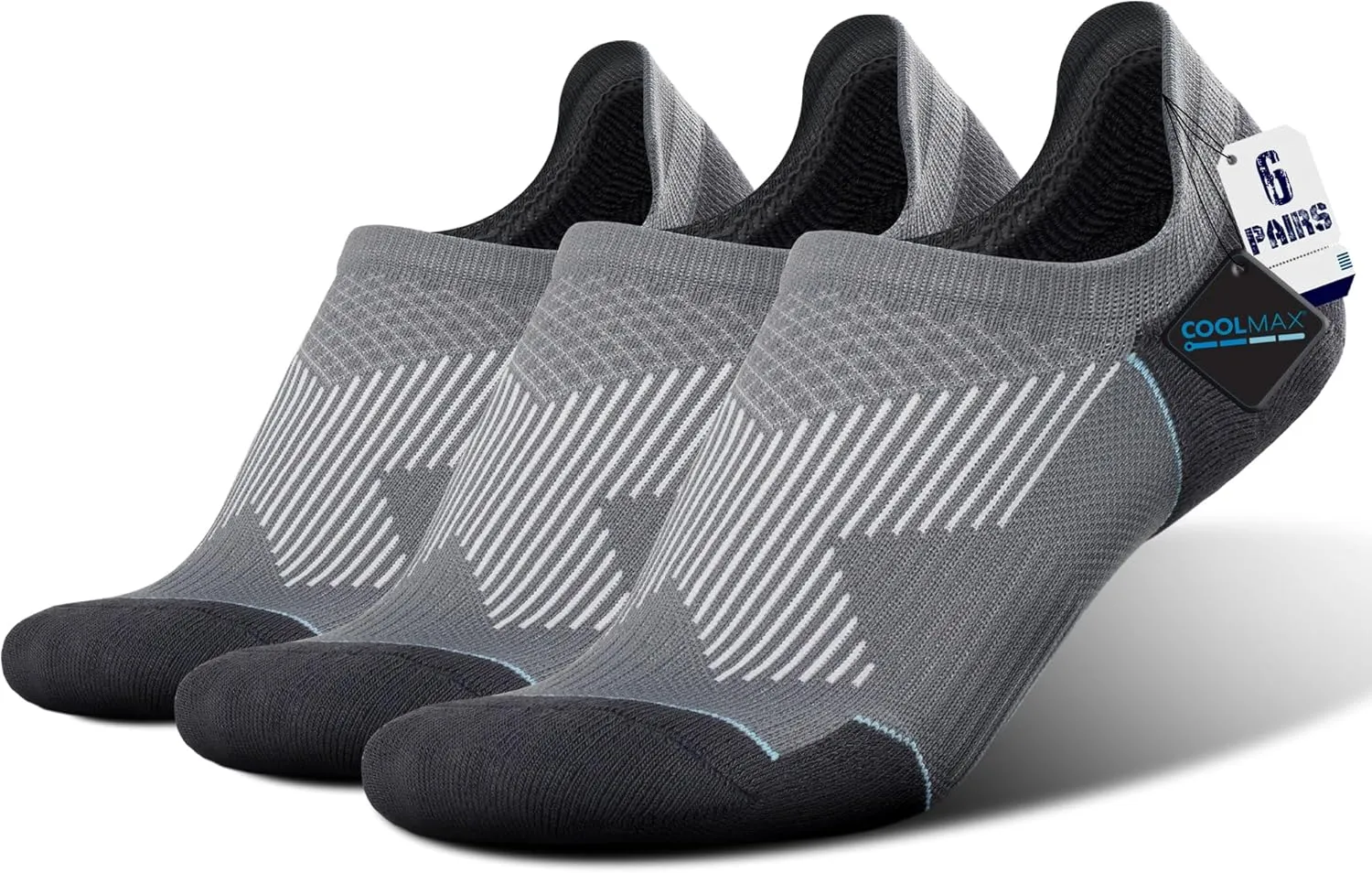 BRISIRA Bamboo Viscose Coolmax Mens No Show Socks Cushioned Moisture Wicking Anti Blister Athletic Low Cut Socks
