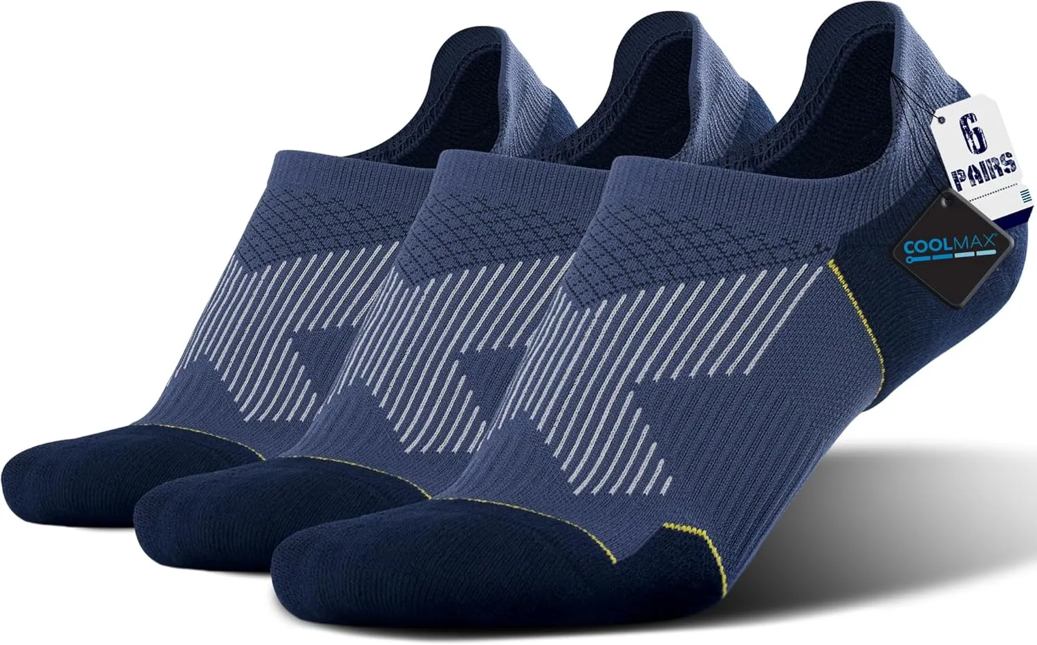 BRISIRA Bamboo Viscose Coolmax Mens No Show Socks Cushioned Moisture Wicking Anti Blister Athletic Low Cut Socks