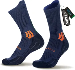 BRISIRA Coolmax Bamboo Viscose Compression Anti Blister Hiking Socks Crew Mid Calf Moisture Wicking Anti Odor Tennis Cushion