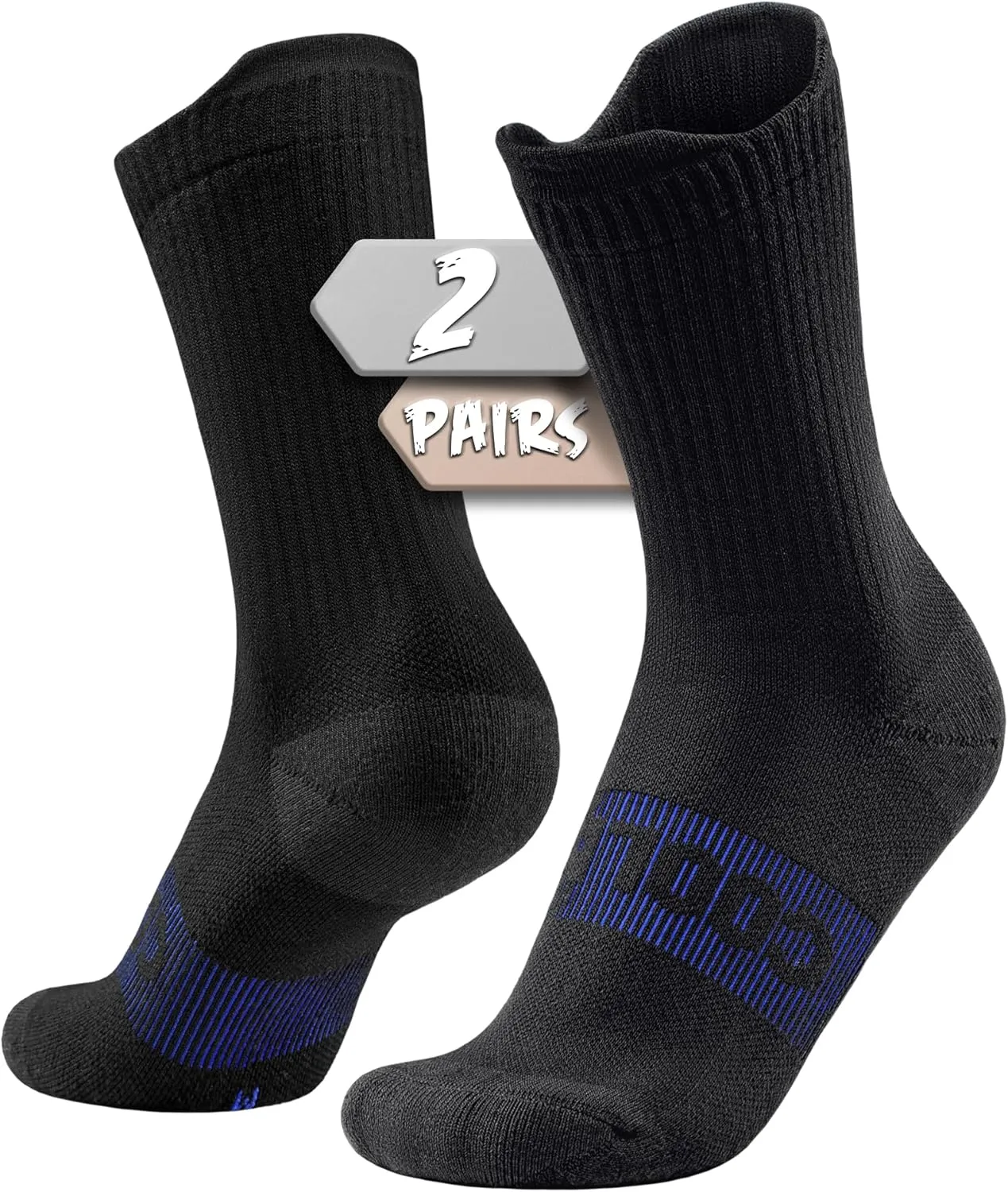BRISIRA Coolmax Bamboo Viscose Compression Anti Blister Hiking Socks Crew Mid Calf Moisture Wicking Anti Odor Tennis Cushion