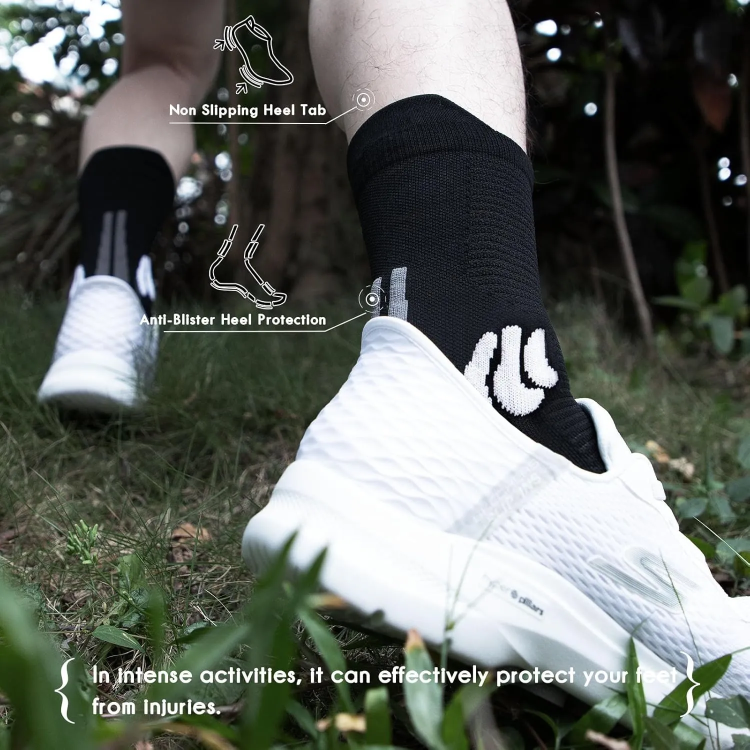 BRISIRA Coolmax Bamboo Viscose Compression Anti Blister Hiking Socks Crew Mid Calf Moisture Wicking Anti Odor Tennis Cushion