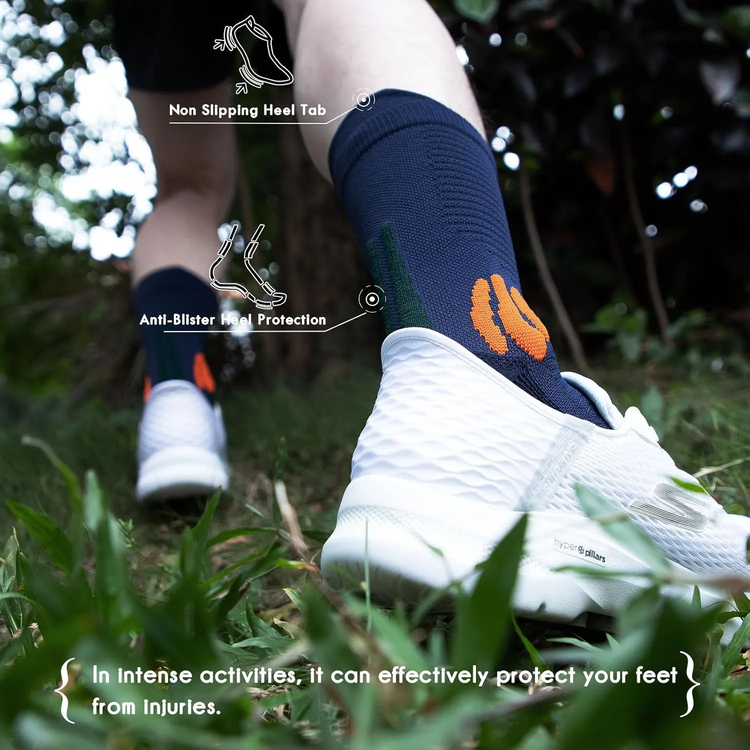 BRISIRA Coolmax Bamboo Viscose Compression Anti Blister Hiking Socks Crew Mid Calf Moisture Wicking Anti Odor Tennis Cushion
