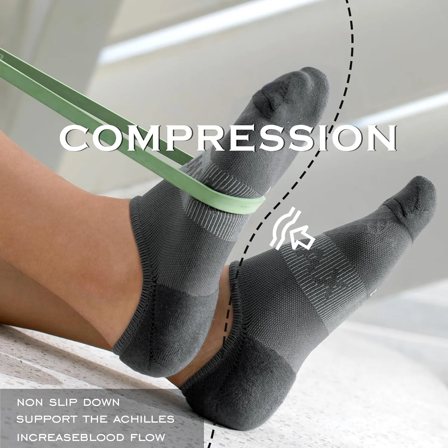 BRISIRA Coolmax Bamboo Viscose Compression No Show Socks Moisture Wicking Cushion Short Low Cut Ankle Athletic Sock for Golf