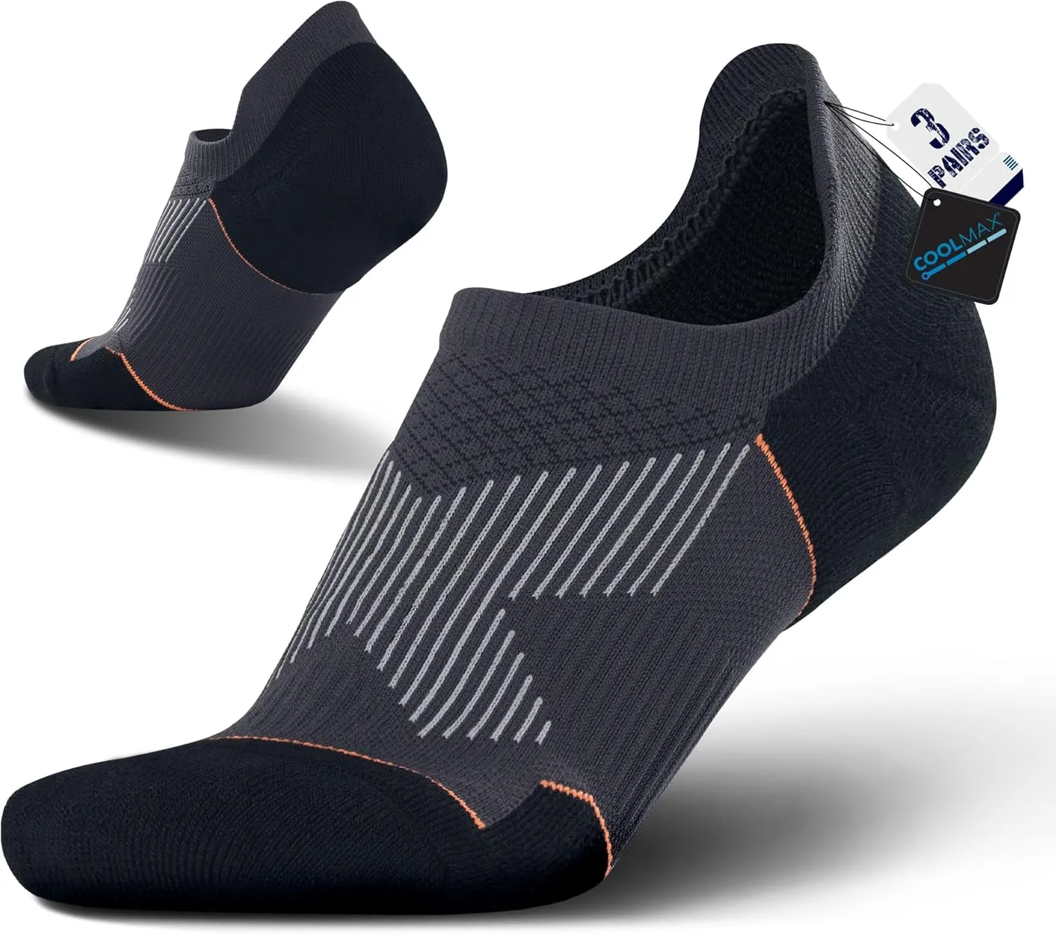 BRISIRA Coolmax Bamboo Viscose Compression No Show Socks Moisture Wicking Cushion Short Low Cut Ankle Athletic Sock for Golf
