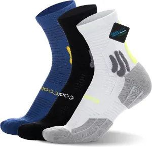 BRISIRA Coolmax Bamboo Viscose Compression Running Socks Quarter Crew Athletic Cushioned Breathable Anti Blister&Sweat&Odor