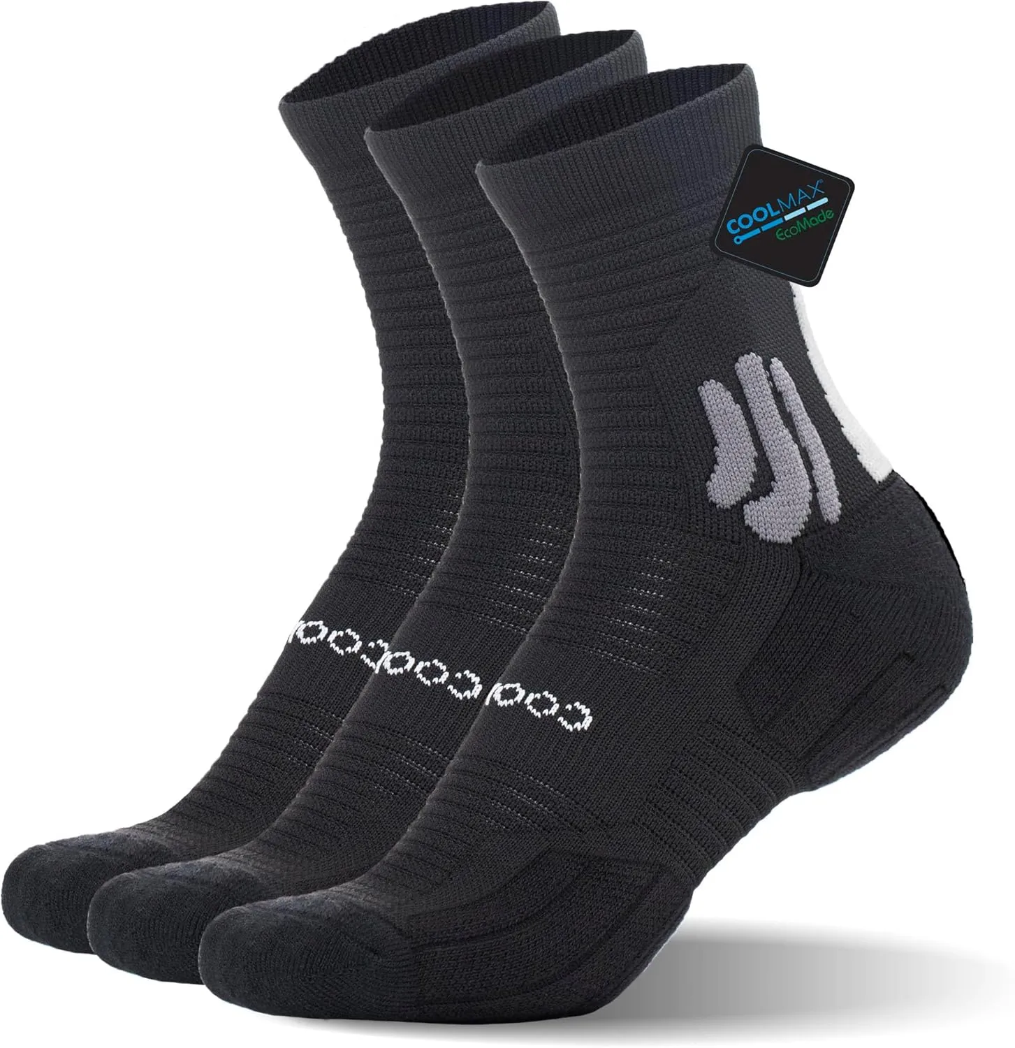 BRISIRA Coolmax Bamboo Viscose Compression Running Socks Quarter Crew Athletic Cushioned Breathable Anti Blister&Sweat&Odor