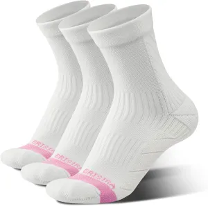 BRISIRA Coolmax Bamboo Viscose Running Compression Quarter Socks Women Moisture Wicking Anti Blister Athletic Ankle Cushion
