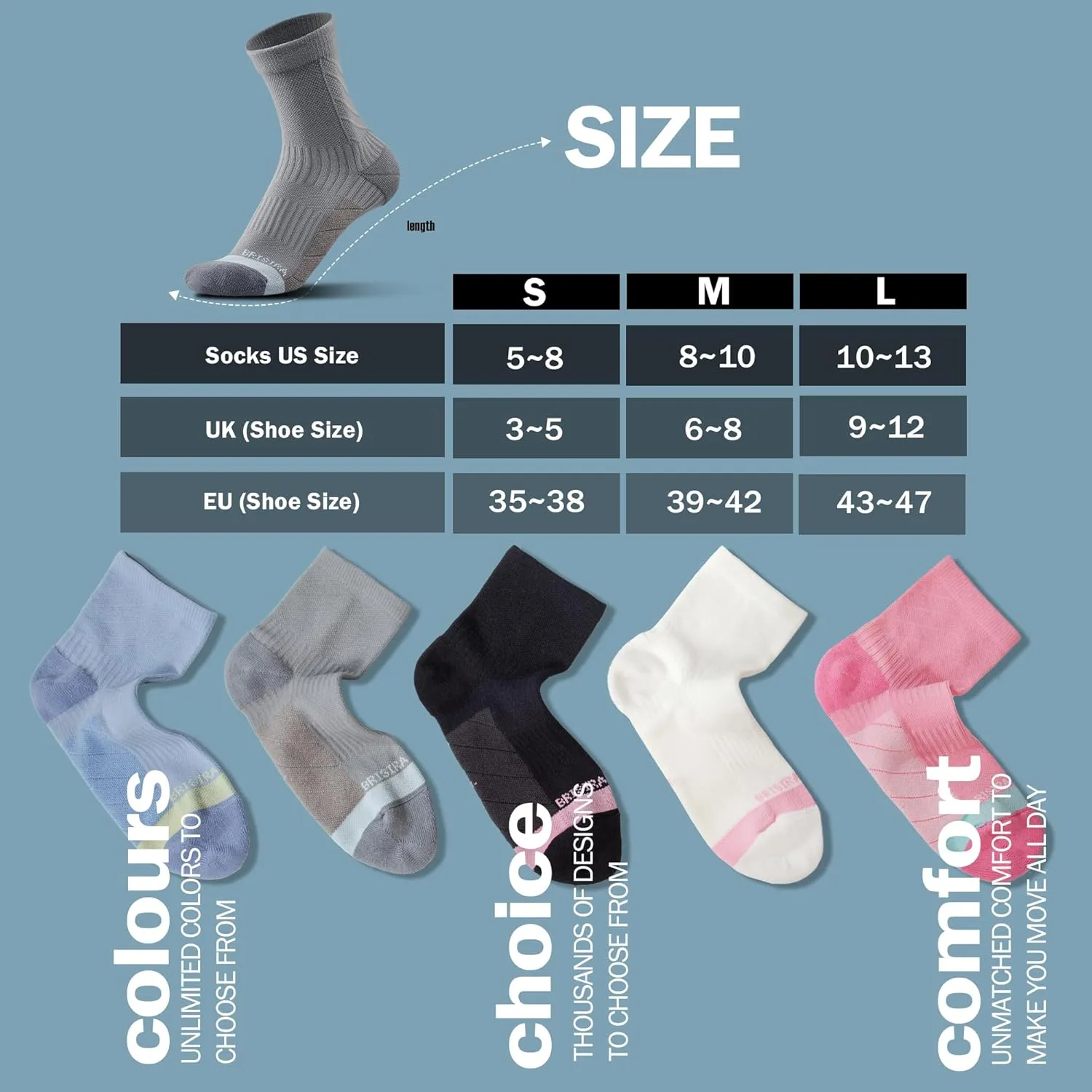 BRISIRA Coolmax Bamboo Viscose Running Compression Quarter Socks Women Moisture Wicking Anti Blister Athletic Ankle Cushion