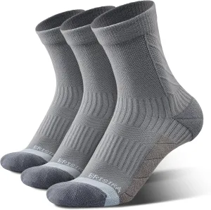 BRISIRA Coolmax Bamboo Viscose Running Compression Quarter Socks Women Moisture Wicking Anti Blister Athletic Ankle Cushion