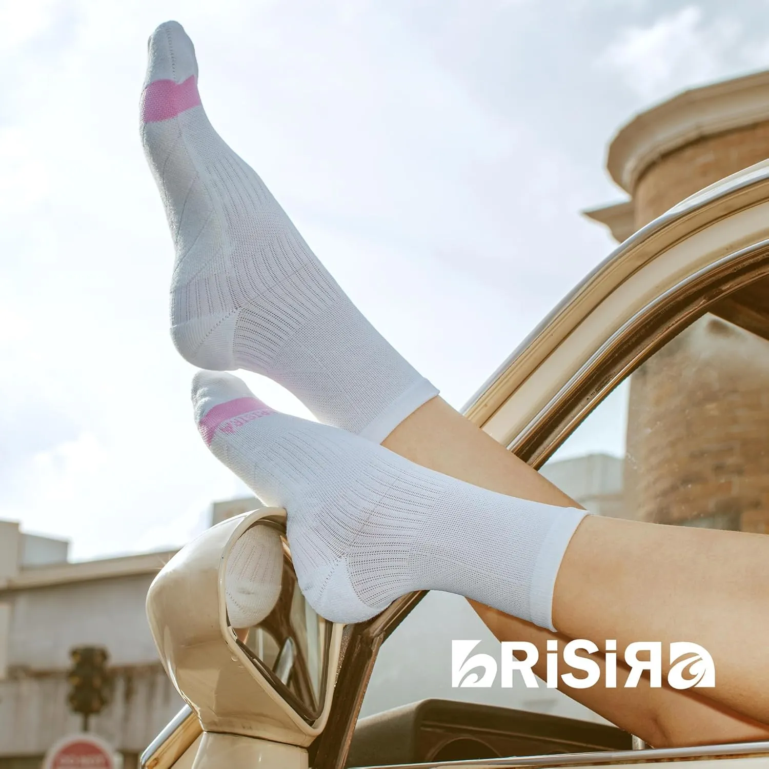 BRISIRA Coolmax Bamboo Viscose Running Compression Quarter Socks Women Moisture Wicking Anti Blister Athletic Ankle Cushion