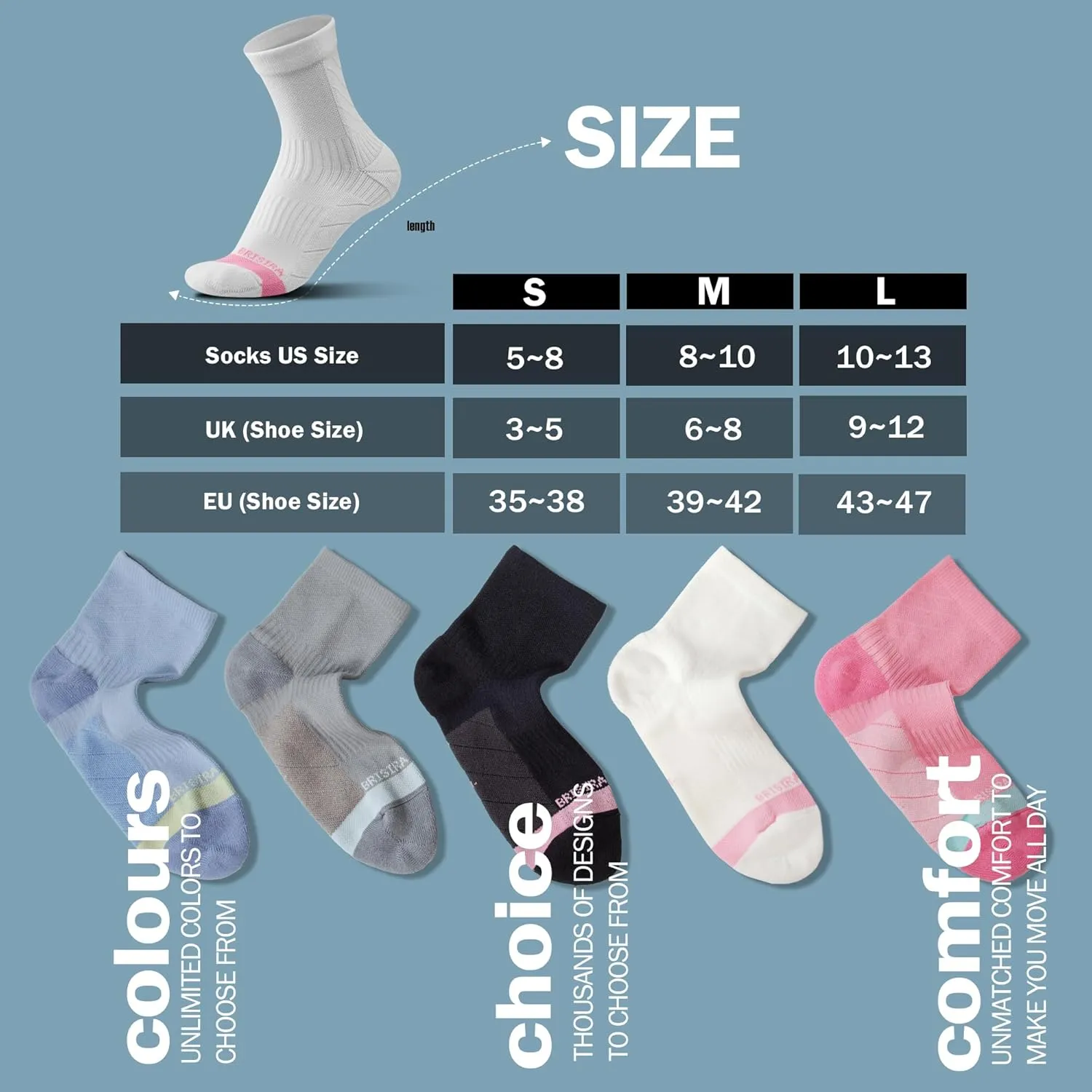 BRISIRA Coolmax Bamboo Viscose Running Compression Quarter Socks Women Moisture Wicking Anti Blister Athletic Ankle Cushion