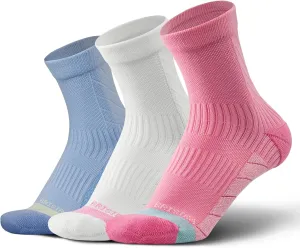 BRISIRA Coolmax Bamboo Viscose Running Compression Quarter Socks Women Moisture Wicking Anti Blister Athletic Ankle Cushion