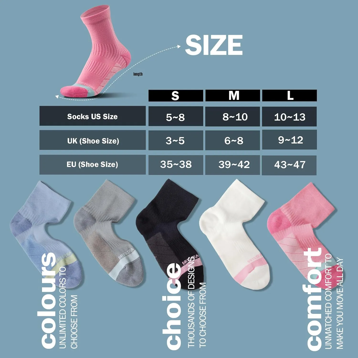 BRISIRA Coolmax Bamboo Viscose Running Compression Quarter Socks Women Moisture Wicking Anti Blister Athletic Ankle Cushion