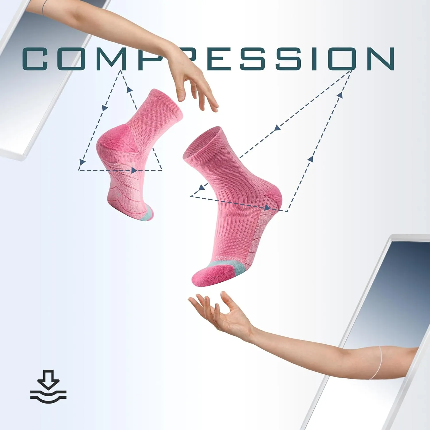 BRISIRA Coolmax Bamboo Viscose Running Compression Quarter Socks Women Moisture Wicking Anti Blister Athletic Ankle Cushion