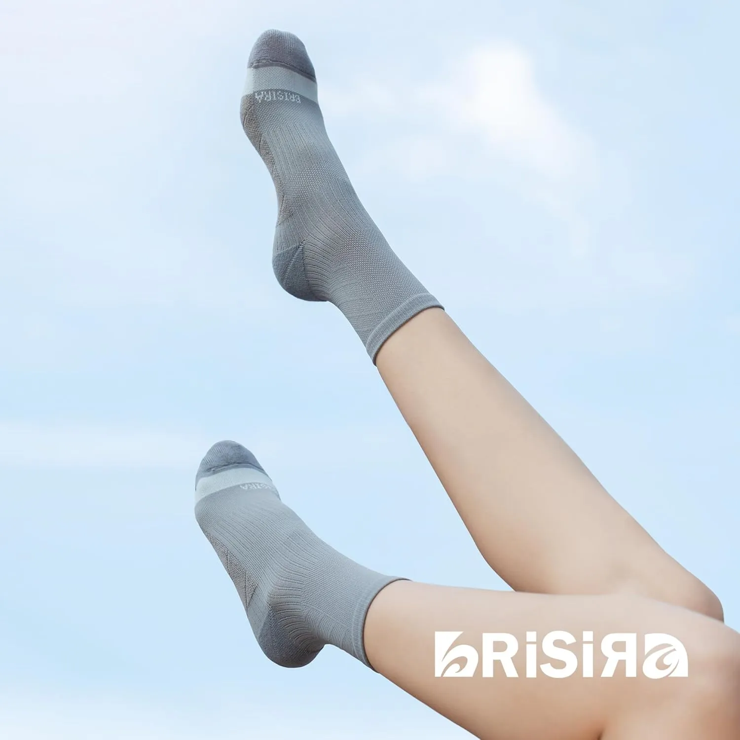 BRISIRA Coolmax Bamboo Viscose Running Compression Quarter Socks Women Moisture Wicking Anti Blister Athletic Ankle Cushion