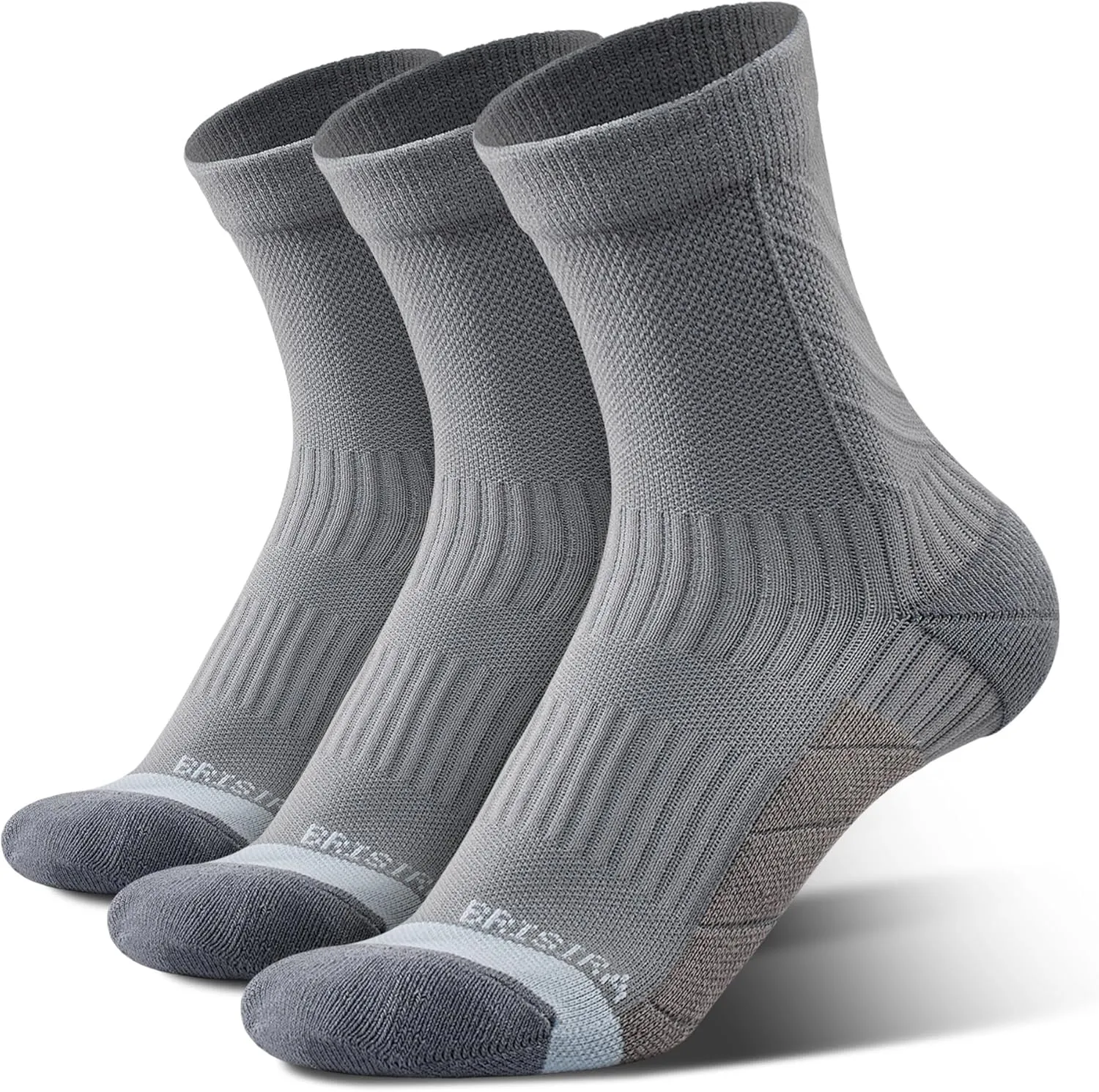 BRISIRA Coolmax Bamboo Viscose Running Compression Quarter Socks Women Moisture Wicking Anti Blister Athletic Ankle Cushion