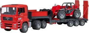 Bruder 02774 Man TGA Low Loader Truck with Manitou Loader